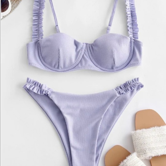 Lavender Ruffle Bikini - Picture 2 of 5